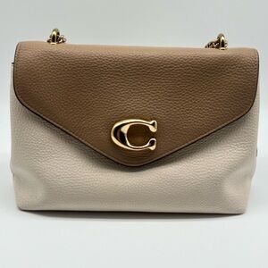 Tammie Shoulder Coach Brown and Cream Shoulder Bag